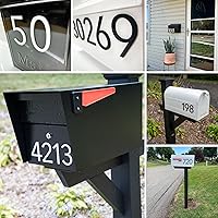Vista 4 de Discovered Designs Número de buzón de acrílico 3D individual de alta calidad, autoadhesivo, de larga duración, resistente a la intemperie, fabricado
