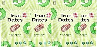 True Dates Candy Dates - Sour Apple - Dates With Candy Flavor, Vegan, No Added Sugar, Gluten Free - 3.5oz Bags (4 Pack)