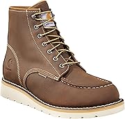 Carhartt 6” Moc Toe Waterproof Work Boots for Men - Oil-Tanned Leather Boots with FastDry Lining, Dual-Density Rubber Wedge Traction Outsole, EH Rated
