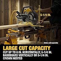 Vista 8 de DEWALT Sierra ingletadora fija de doble bisel de 20V MAX XR de 10 pulgadas (solo herramienta) (DCS714B)