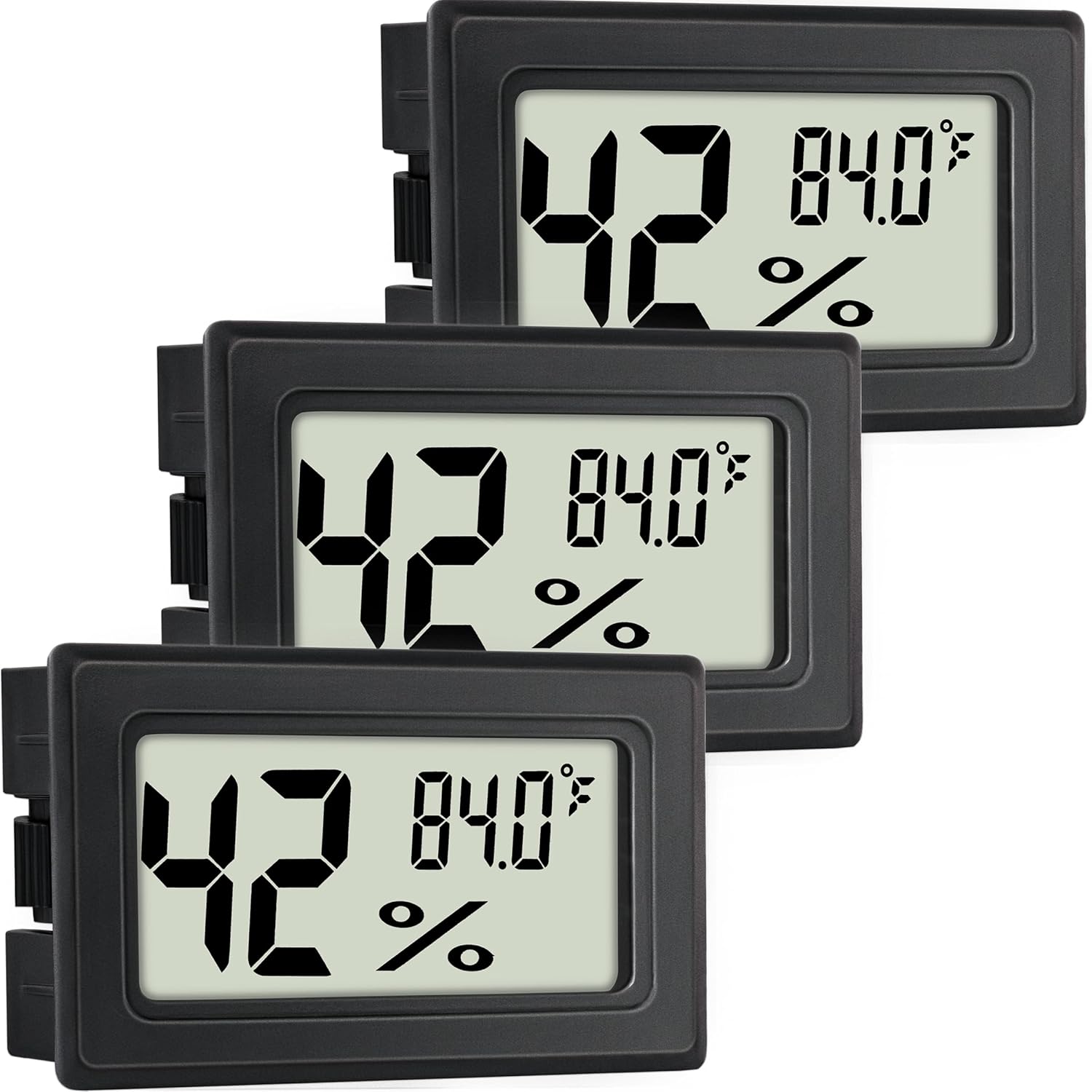 Indoor Hygrometer Thermometers 3 Pack Humidity Meters Gauge Mini Digital Thermometer Hygrometer with Fahrenheit (℉) for Humidors, Refrigerator, Greenhouse, Garden, Cellar, Closet Indoor Hygrometer Thermometers 3 Pack Humidity Meters Gauge Mini Digital Thermometer Hygrometer with Fahrenheit (℉) for Humidors, Refrigerator, Greenhouse, Garden, Cellar, Closet