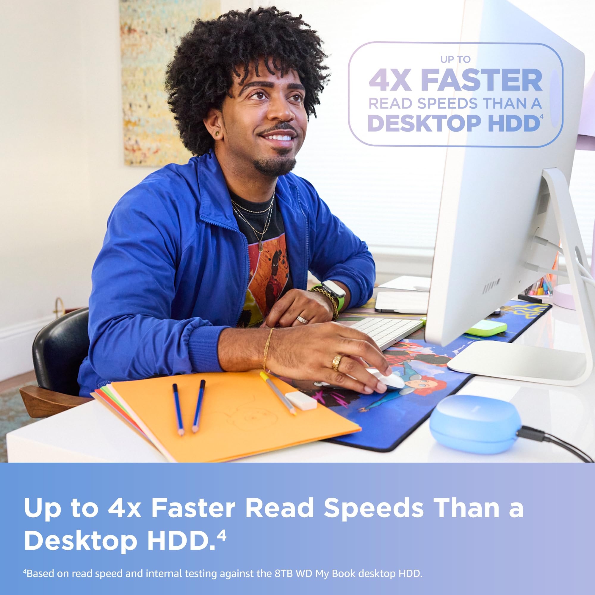SanDisk Creator SDSSDT40C-8T00-N25 Creator Desk-Laufwerk, bis zu 1000 MB/s, USB-C, USB 3.2 Gen 2, Externe Festplattenlaufwerk