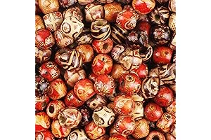 JPSOR 300pcs 12mm Painted Wooden Bohemian Hair Beads
