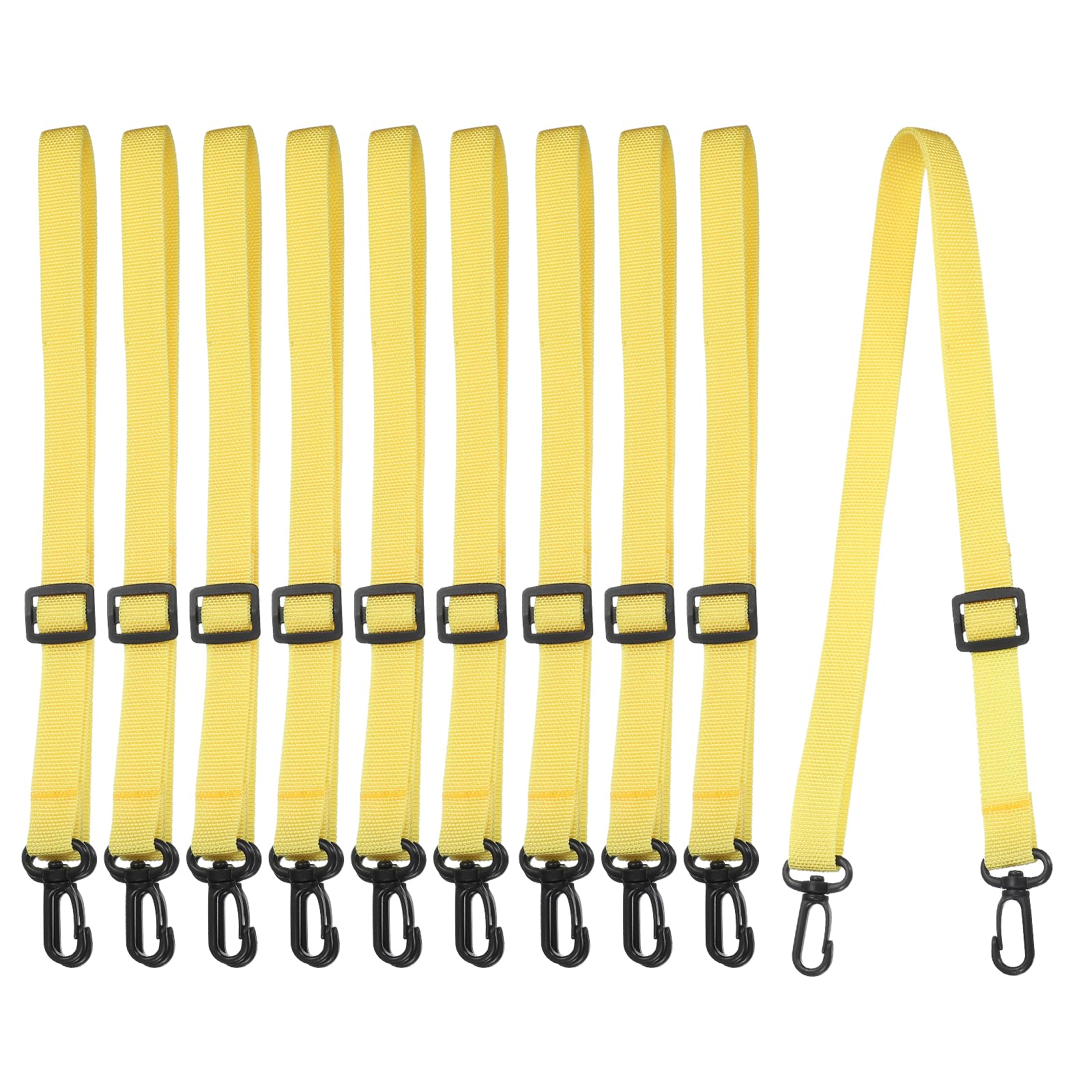 sourcing map Water Bottle Holder Lanyard, Polypropylene Water Bottle Sling Straps Adjustable Water Bottles Holder Shoulder for Outdoor Camping Walking, Yellow/10 PCS(Black Buckle)