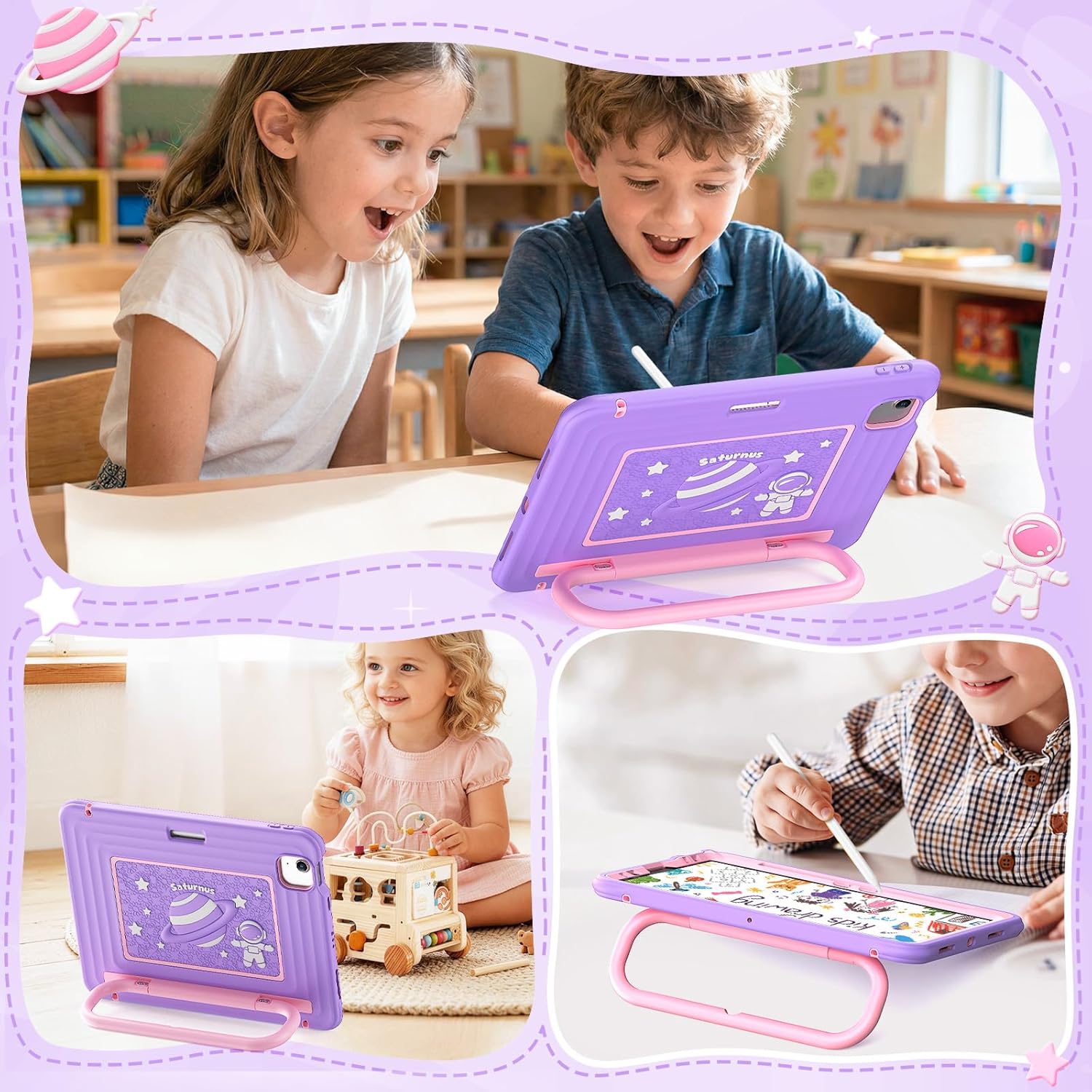 KAIJIAbox Case for iPad Air 11" M4/M3/M2, Pro 11" 4th/3rd/2nd/1st Gen, Air 5th/4th - Military-Grade Drop Protection with Metal Handle/Stand, Screen Protector, Pen Holder, Shoulder Strap, Kid-Safe MAT