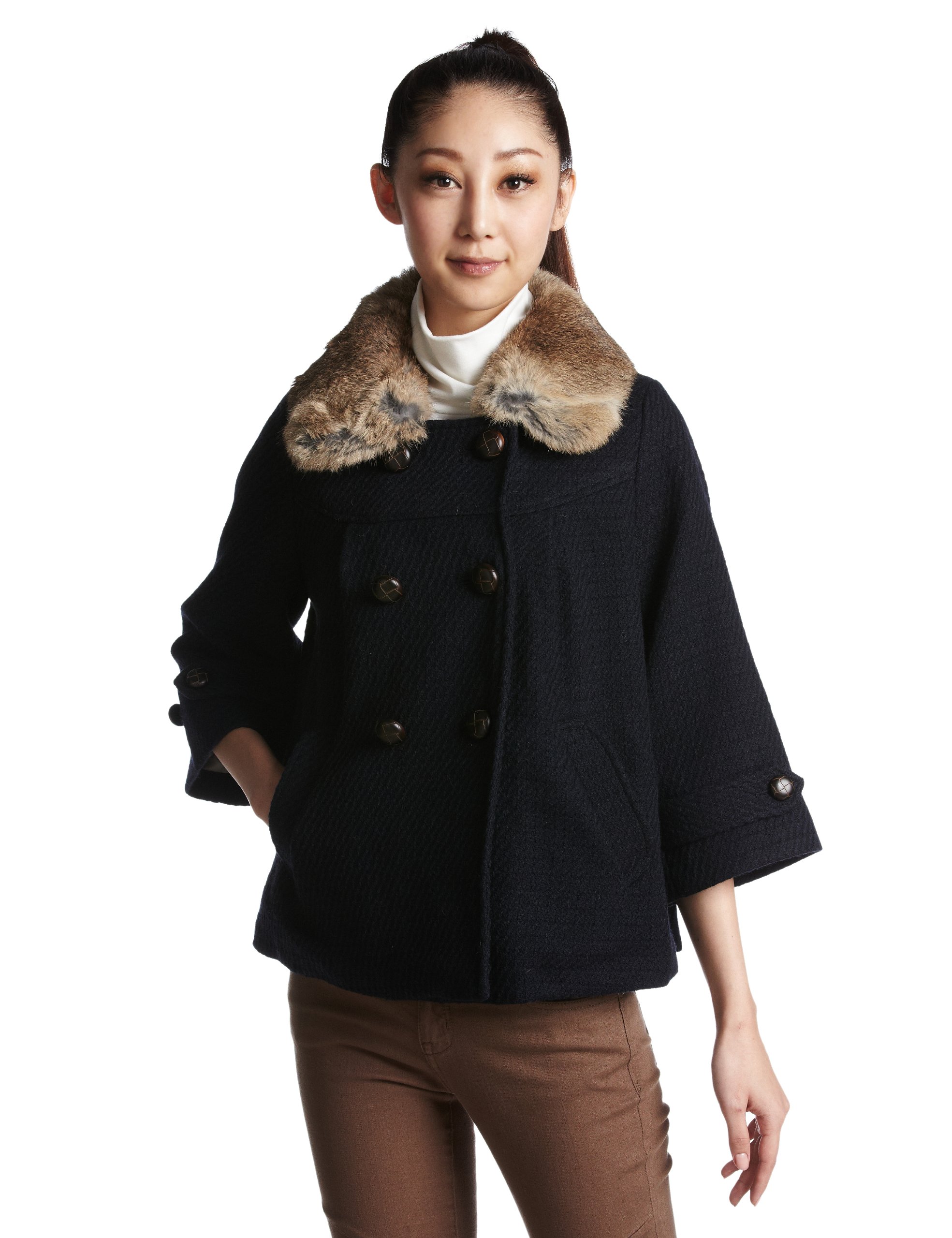 (アースミュージックアンドエコロジー)earth music&ecology コートWool Fur Collar/Coat_ 18114I30000