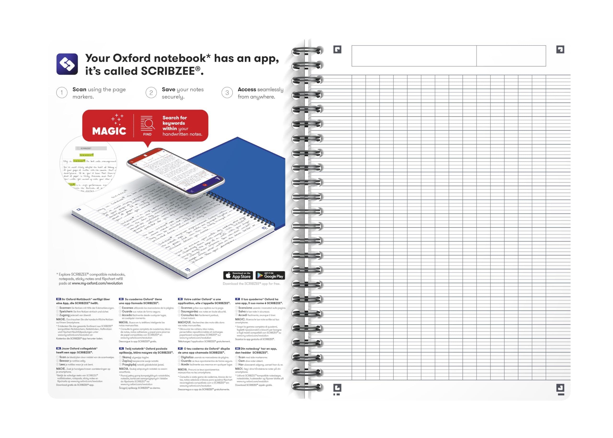 Oxford Pack of 5 Essentials Notebooks A5 180 Pages Large Squared Seyès Spiral Binding Card Cover Assorted Colours