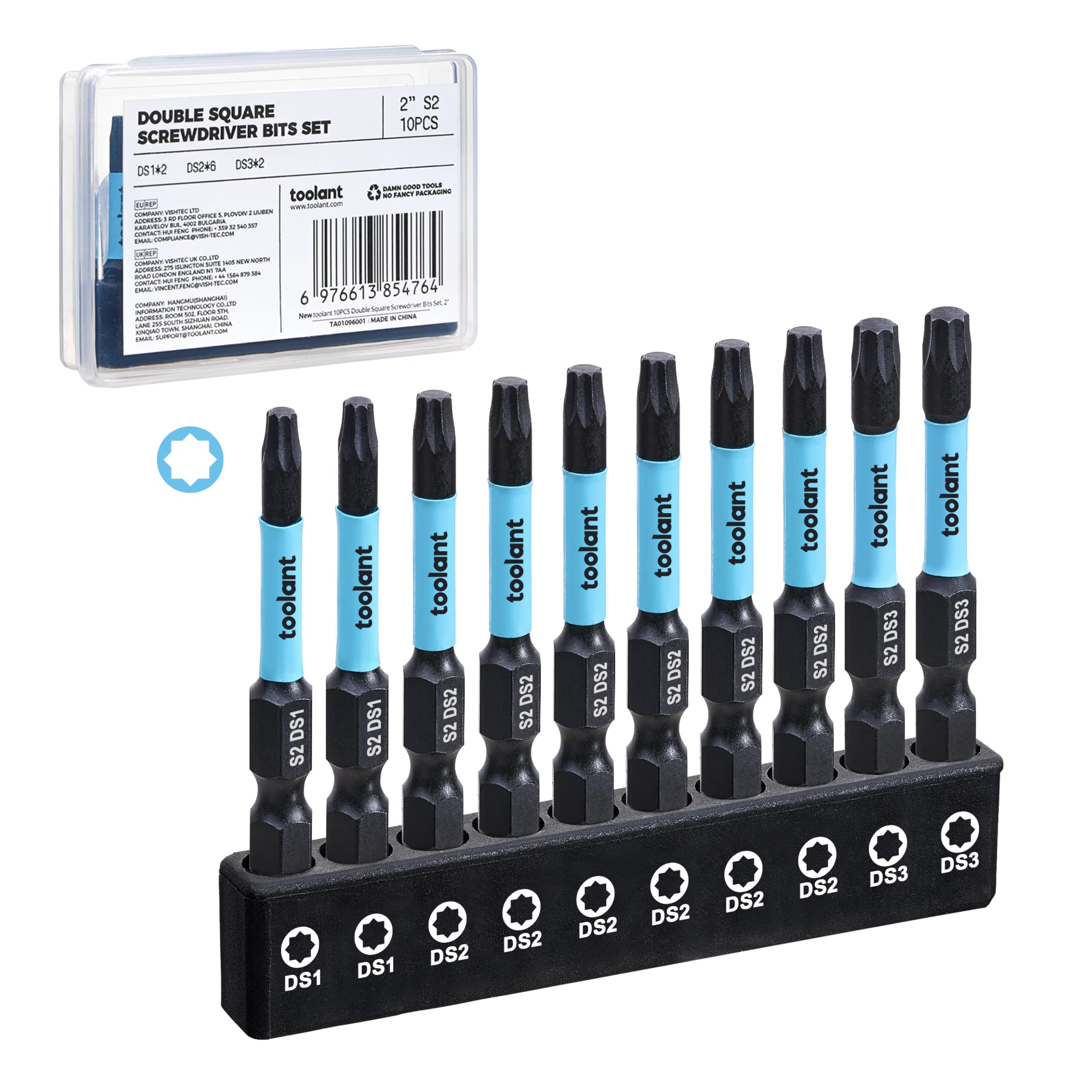 ベッツ様 toolant 8 Point Star Bit,Double Square Bit Set 10pcs-Premium S2