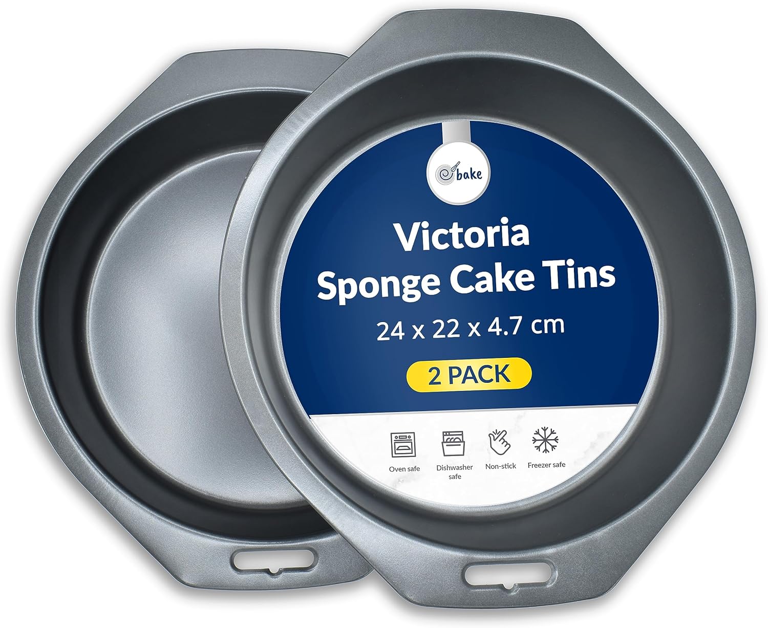 ebake Victoria Sponge Cake Tins 2 Packs of 8 Inch Cake Tin NonStick Round Cake Tins For
