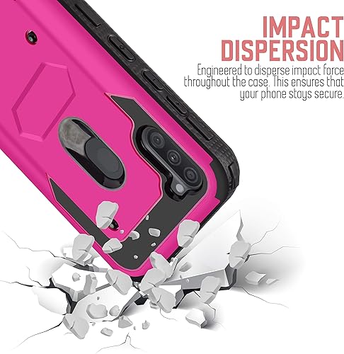Miniatura 6 de JACKPOT WIRELESS Funda resistente para Samsung Galaxy A11 con clip giratorio para cinturón, función atril de doble capa con protector de pantalla