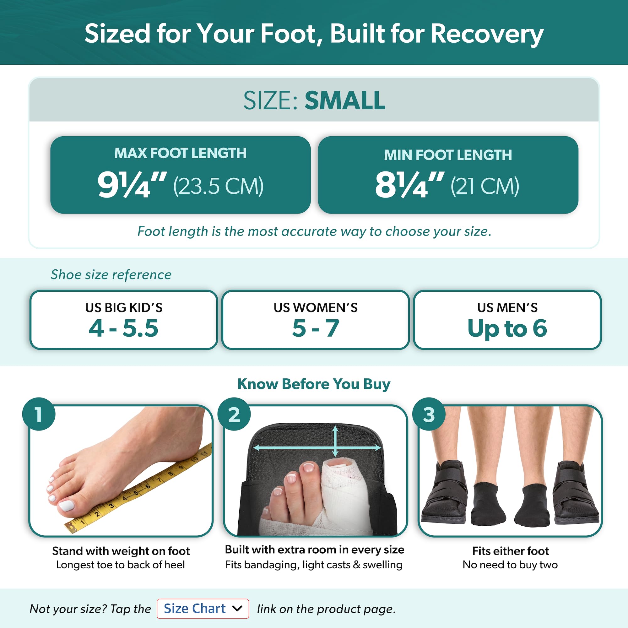 BraceAbility Zapato médico para caminar con puntera cerrada - Bota ligera de protección quirúrgica para el pie con correas ajustables y abrazadera para cirugía de juanete o dedo en martillo (S)