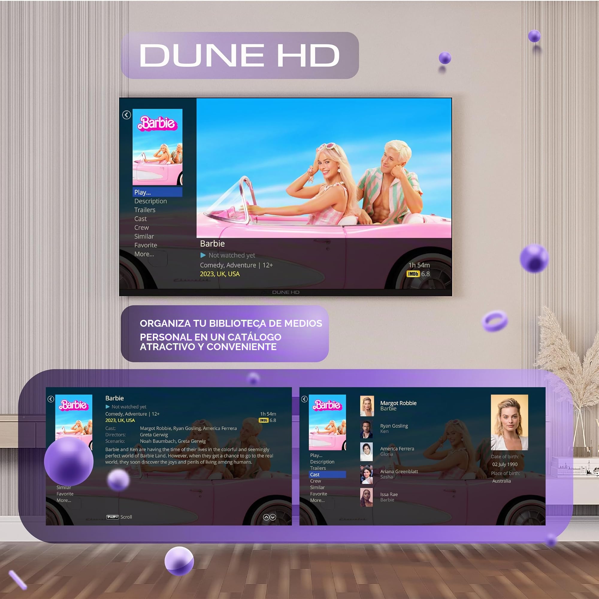 Dune HD Smart TV 43" (2026), QLED 4K UHD Quantum Dots, HDR10 HLG, Whale OS Android, 2+16, Sintonizador Triple DVB-T/T2/S/S2/C + TV analógica, Control por Voz, AirPlay, Miracast (43, Pulgadas)