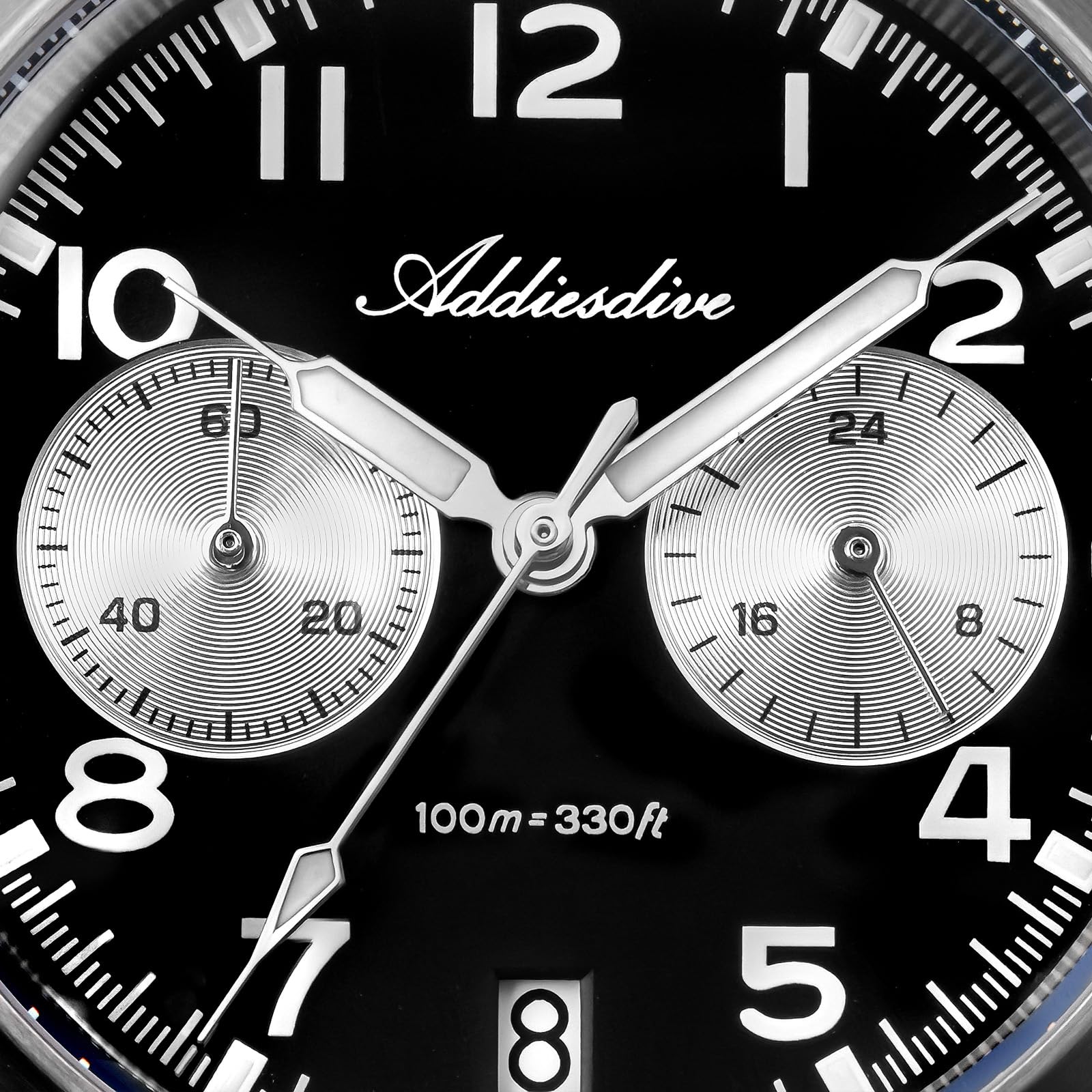 ADDIESDIVE Męski luksusowy zegarek kwarcowy chronograf z mechanizmem VK64 100 m wodoszczelny szafirowe szkło BGW9 Luminous analogowy zegarek z nylonową bransoletką do sportów na świeżym powietrzu