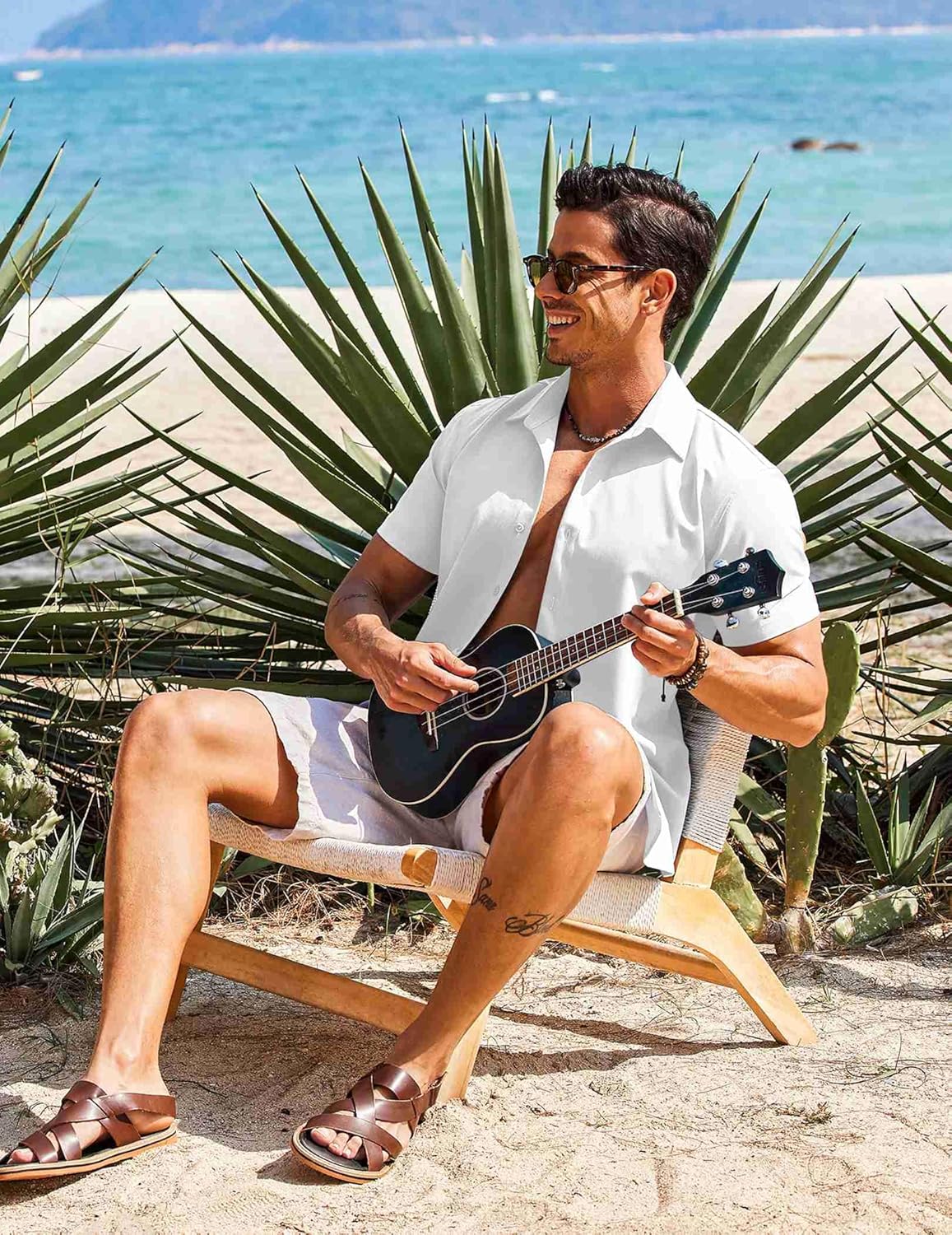 COOFANDY Mens Casual Short Sleeve Button Down Shirts Summer Untucked Wrinkle Free Shirts - Image 2