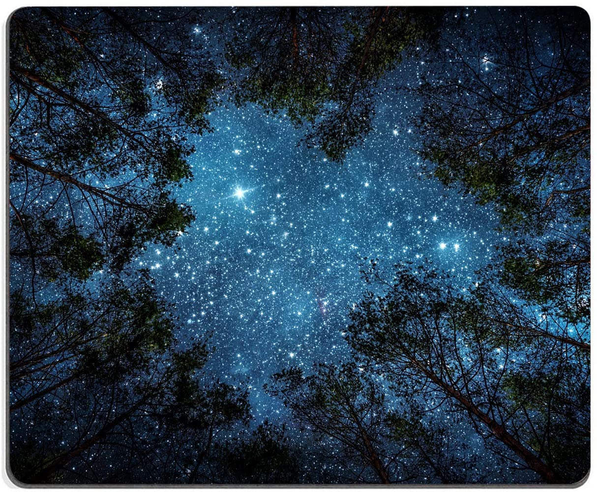 Hokafenle Mouse Pad, Square Personalized Computer Mouse Pads Design, Washable Mouse Mat, Gaming Office Home Non-Slip Rubber Base Mousepad, Stars Night Sky