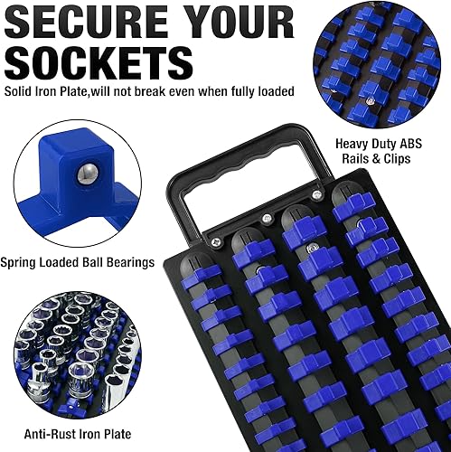 Miniatura 5 de ALOANES Bandeja organizadora de enchufes portátil de 80 piezas, soportes de enchufe con mango portátil, resistente, clips de 14 pulgadas x 26, 38