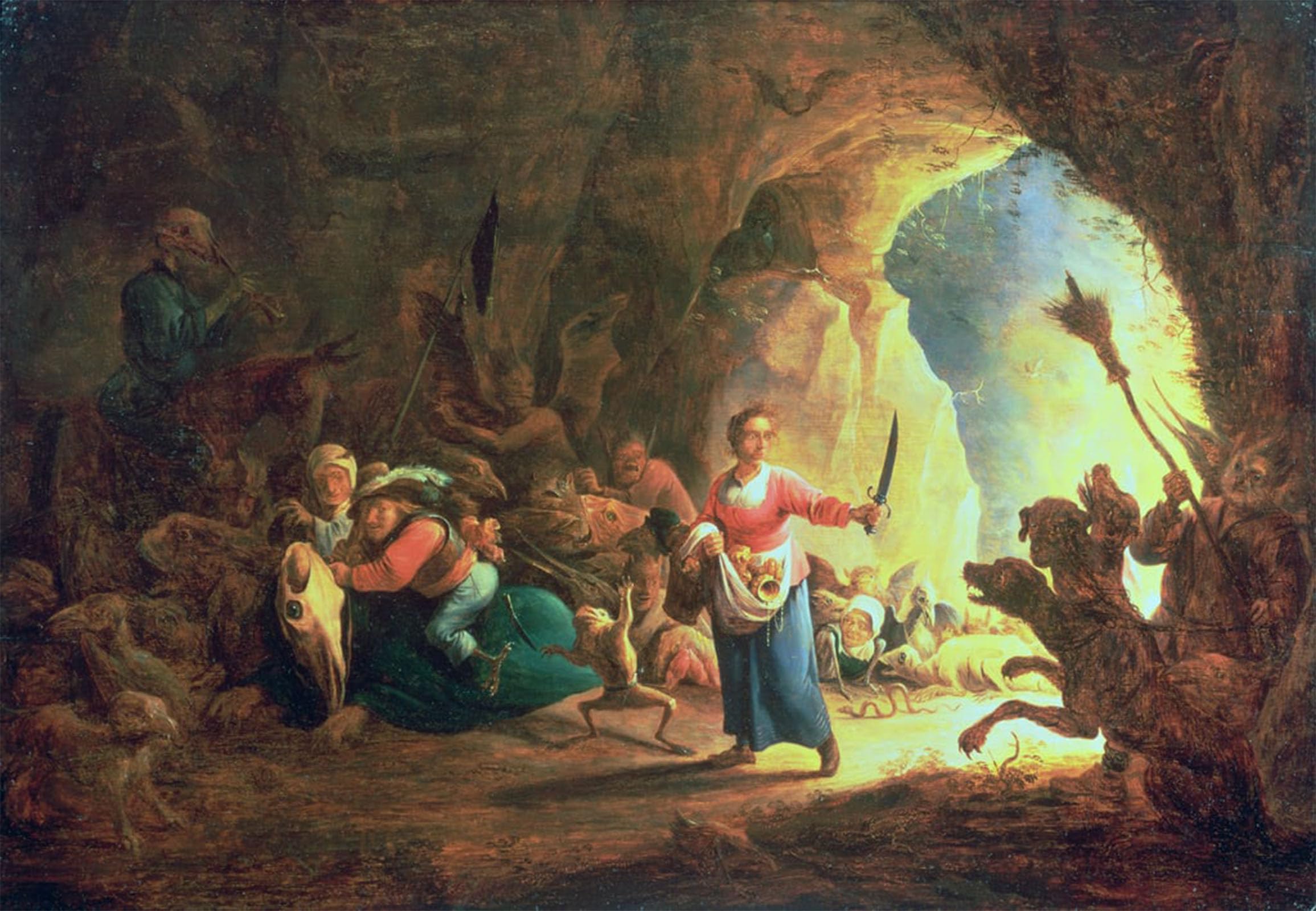ARTXLXXBN Famous Prints Artwork Pictures Poster Painting Art the Gates of Hades by David Iii Ryckaert Artwork Landscape Pictures for Home Decor 60x90cm