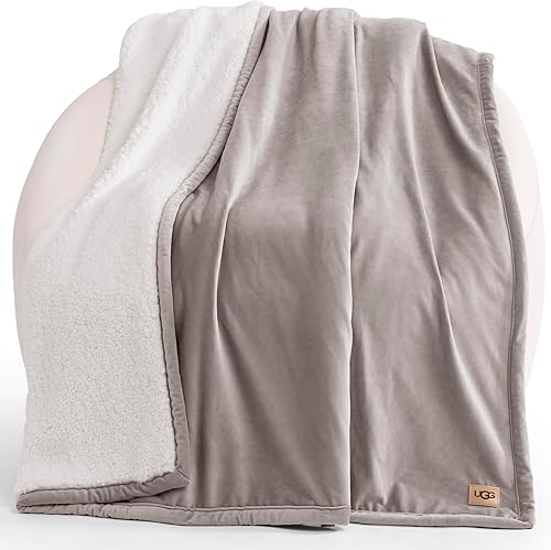 UGG Bliss Manta de Lana de Felpa Suave de Vellón Mantas Esponjosas para Cama o Sofá de Gran Tamaño Cálida Reversible Lavable a Máquina Peso Medio