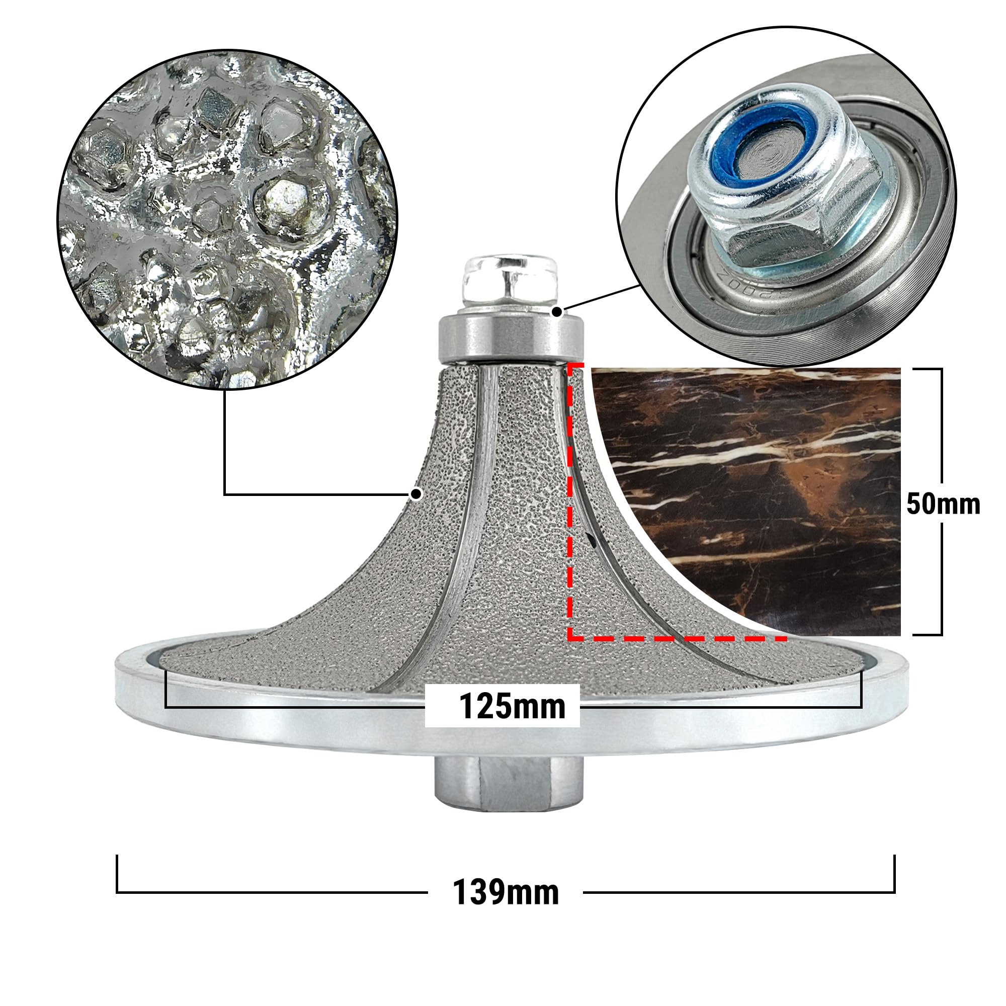 NBB Diamentowa tarcza profilowa, frez diamentowy, frez do frezu, rozwiertak oddzielający, profilowany bit do porcelany, płytek, ceramiki, granitu, marmuru, kamienia, łatwy w użyciu na szlifierce