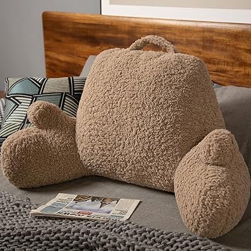 Reading Pillow for Kid Or Adult Large Bed Pillow Bed Rest Pillow with Arms Back Support for Sitting Up in Bed with Washable Cover Backrest Pillow for Sitting in Bed Watching TV Reading