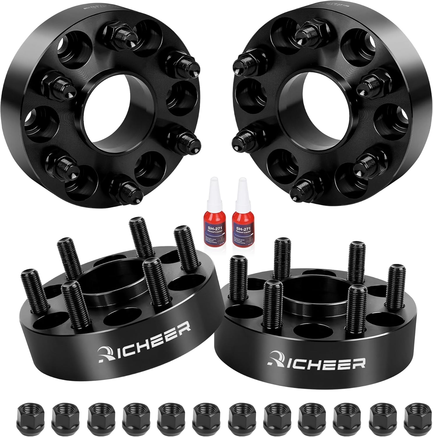 Richeer 6x120 Hubcentric Wheel Spacers for 2015-2023 Colorado, 2015-2022 Canyon, 1.5 inch 6x120mm Wheel Spacer for Acadia Traverse Blazer XT5 XT6 with 14x1.5 Studs & 66.9mm Center Bore