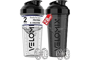 -2 Pack- 28oz Blender Shaker Bottles for Protein Mixes - 2x Wire...