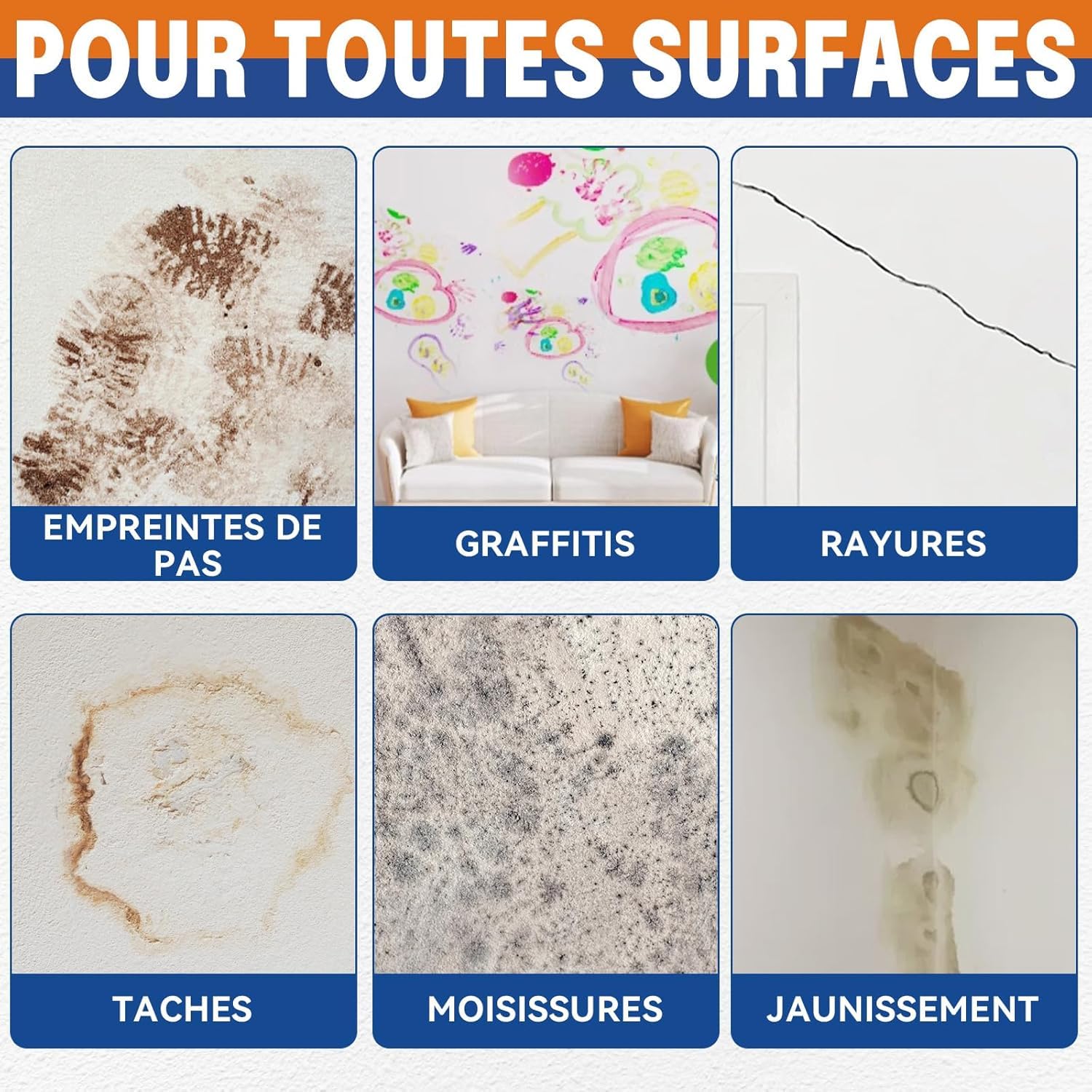 Peinture Blanche Mur et Plafond à Base d'Eau Séchage Rapide 100ml