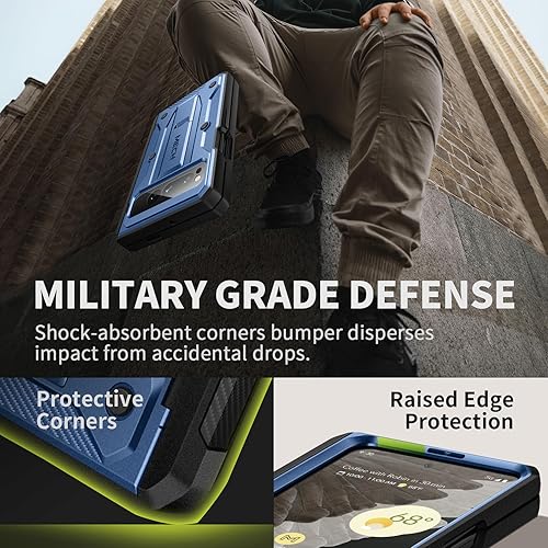Miniatura 4 de Tongate Funda plegable para Google Pixel (2023), protector de pantalla integrado protección de bisagra Funda resistente de grado militar de doble