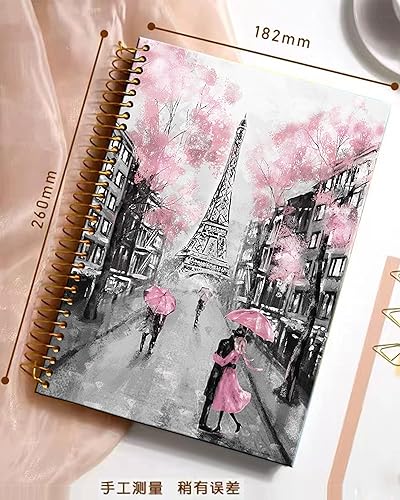 Miniatura 2 de iampanda Cuaderno de diario en espiral, encuadernación fuerte de doble alambre con papel de primera calidad para niñas y mujeres, 60 hojas A5 con