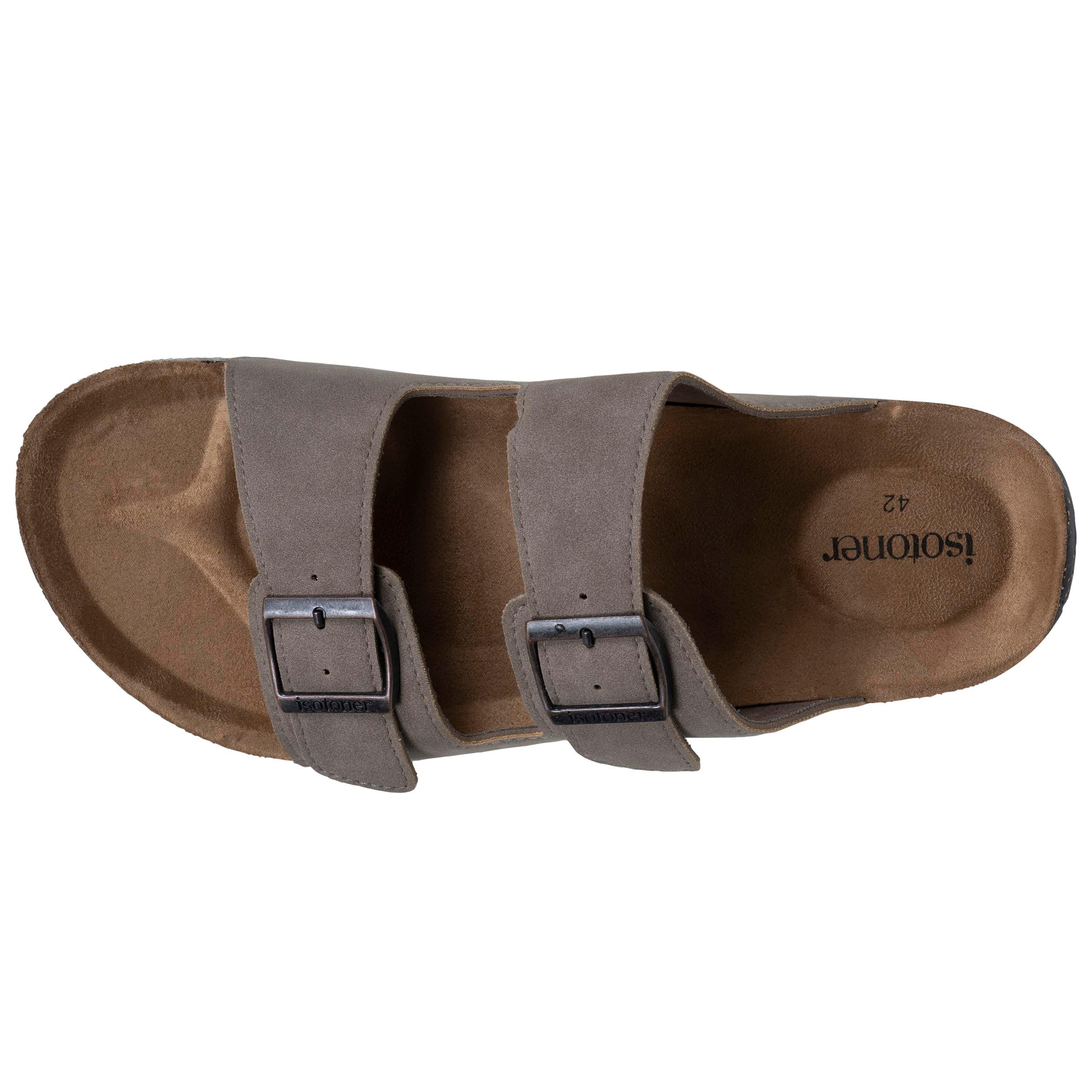 Isotoner Sandales homme à doubles bride, semelle intérieur patch talon ultra confortables,