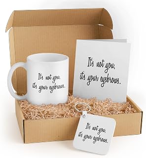 3dRose Funny Gift Set for Friends – Mug, Card, and Keychain with Humorous Phrase – Perfect for Birthdays and Fun Occasions