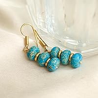 Vista 81 de Gempires Lightweight Beaded Earrings Handmade Gemstone Jewelry Hypoallergenic Gold Plated Dangling Earrings For Women