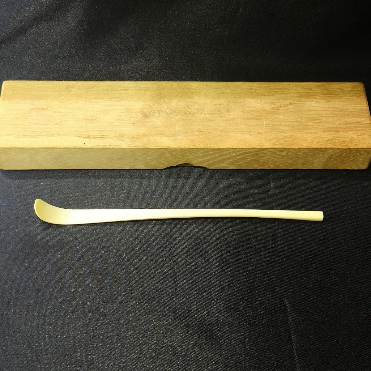茶道具 高級材茶杓 天然材質マンモス 縞模様 桐箱付 旧家蔵出