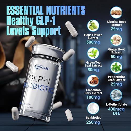 Miniatura 4 de GLP-1 Suplemento probióticos para mujeres y hombres, GLP1 complementa a mujeres probióticos GLP1 con probiótico Akkermansia, berberina HCI que apoya