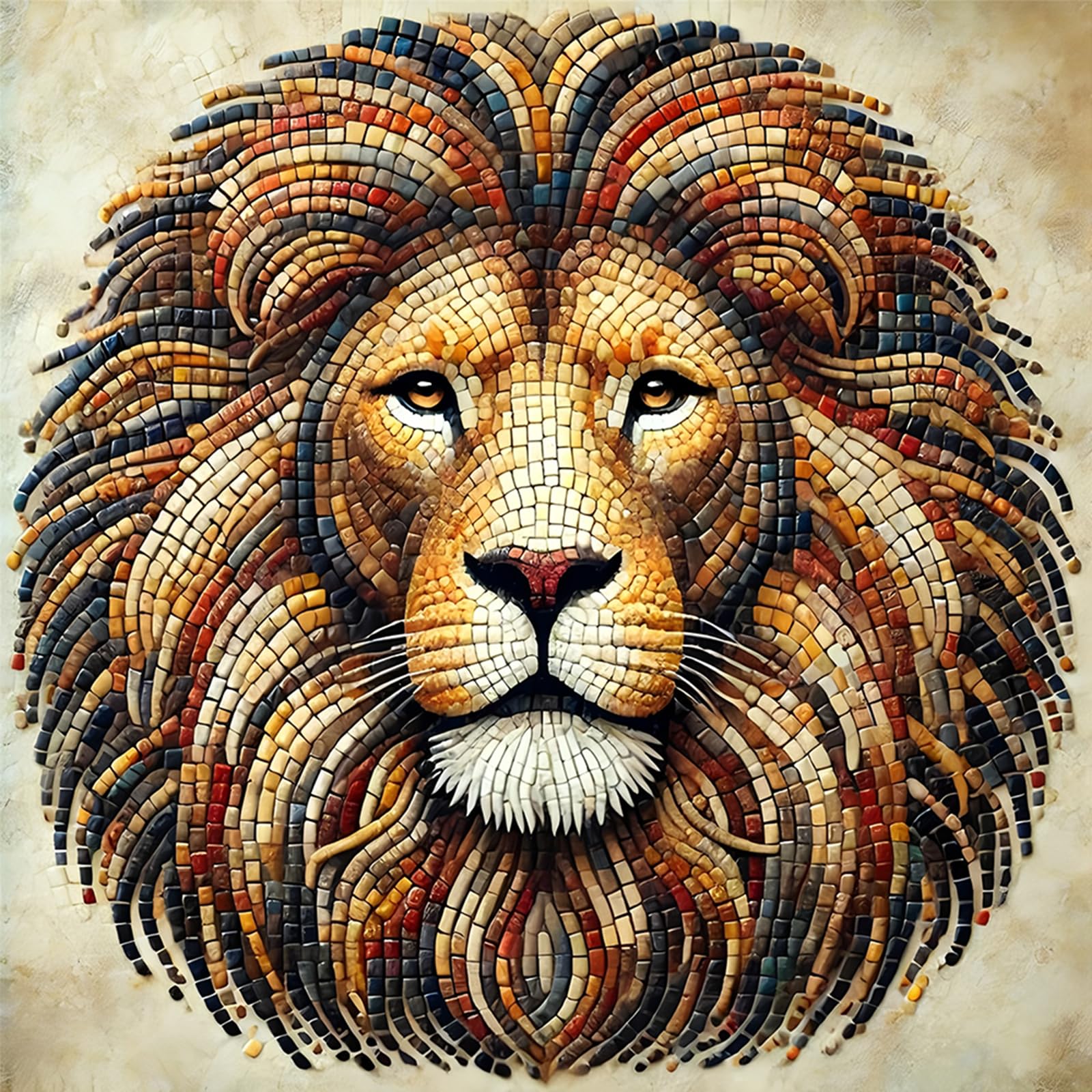 POETRYDRAW Lion Full DIY 5D Round Drill Gem Art Diamond Art Painting Kits for Adults/Beginners Gift Idea Home Decor Diamond Art Kits 15.75x15.75 in (Lion)