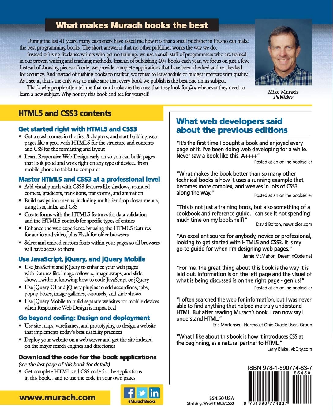 Murach's HTML5 and CSS3 (3rd Edition)