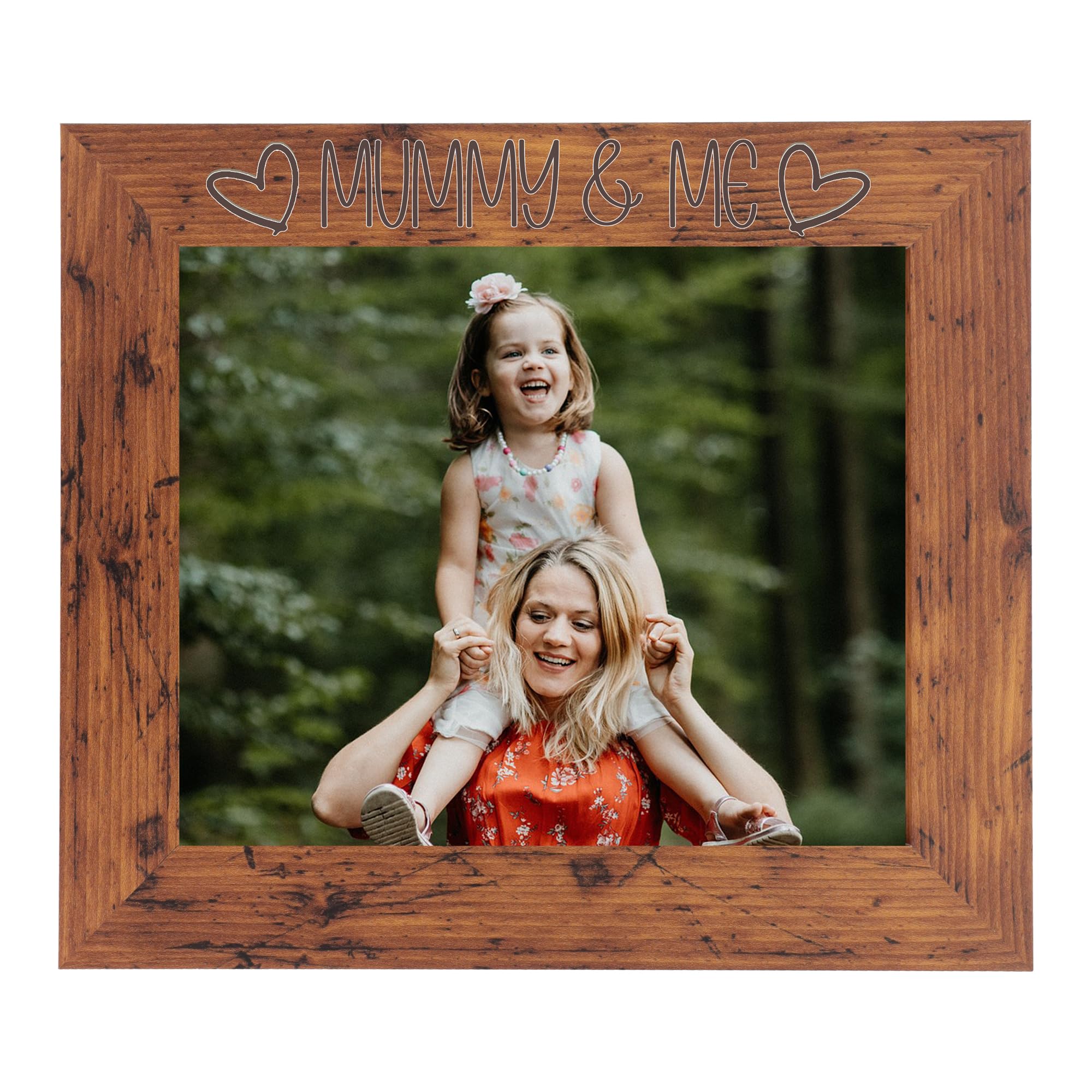 Mummy and Me Photo Frame - Best Mum Photo Frame, Mum and Daughter, Mother and Son Photoframes - I Love My Mummy Gifts (Rustic 8 x 10 Landscape)