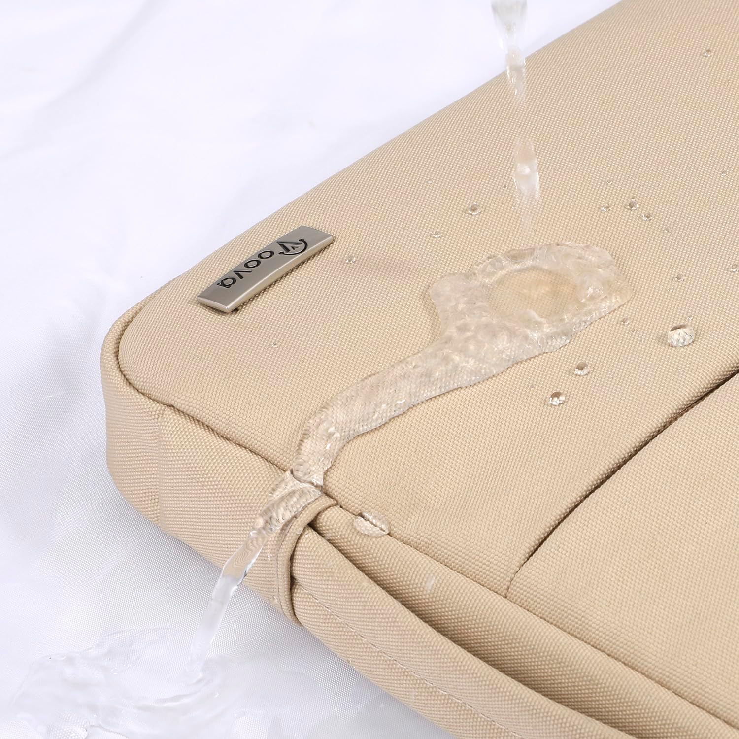 Voova Laptop Sleeve Carrying Case 14 15 Inch Compatible with MacBook Air 15 M2/M3/M4 2022-2025, MacBook Pro 15, Hp Chromebook 14, Waterproof Slim Computer Cover Bag,Apricot - Image 4