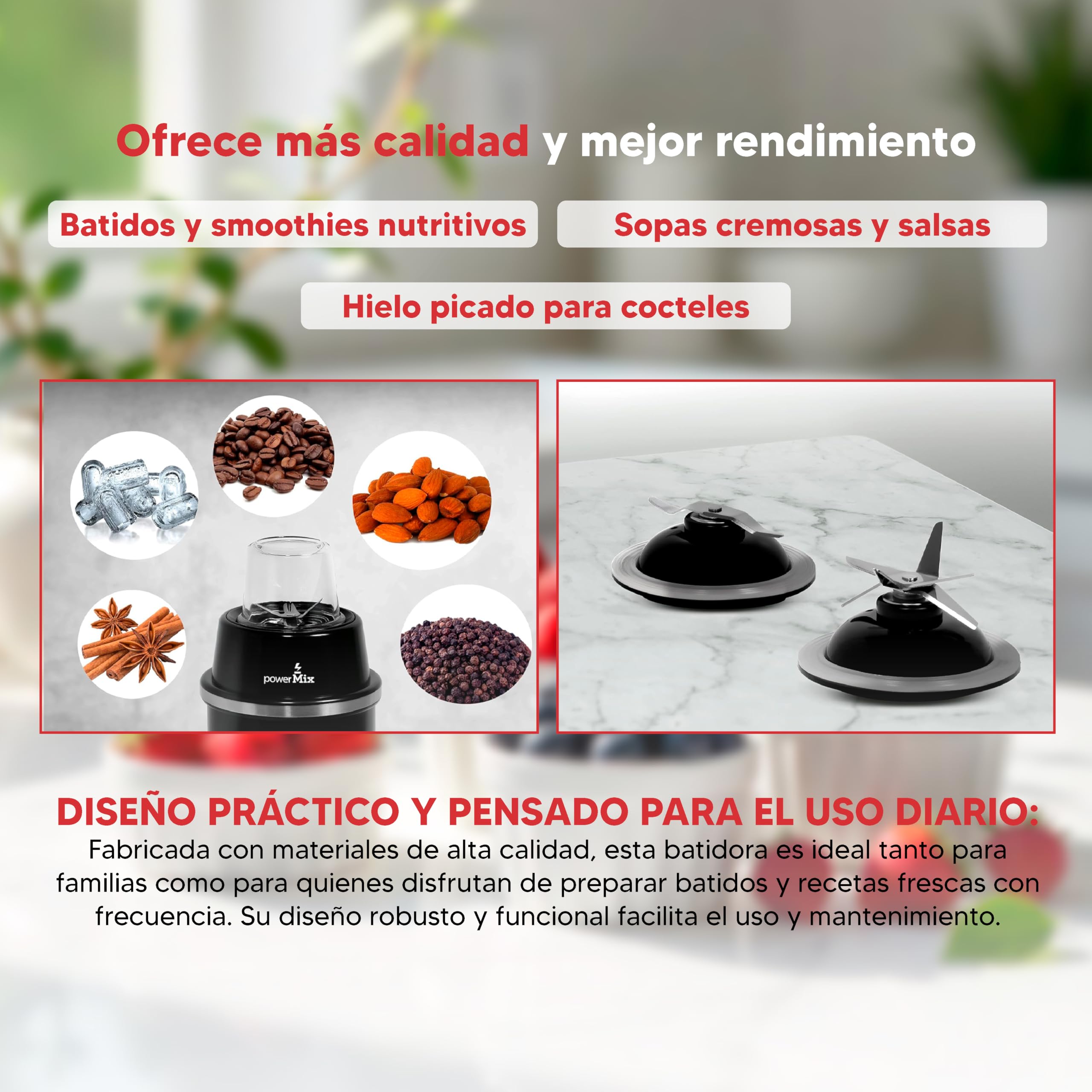 Sogo Blender stołowy, blender do soków, smoothies - maszyna do smoothies maker, rozdrabniacz do żywności ze szklanymi dzbankami 1,5 i 0,3 litra, 2 ostrza, 1300 W, czarny (SS-5545)