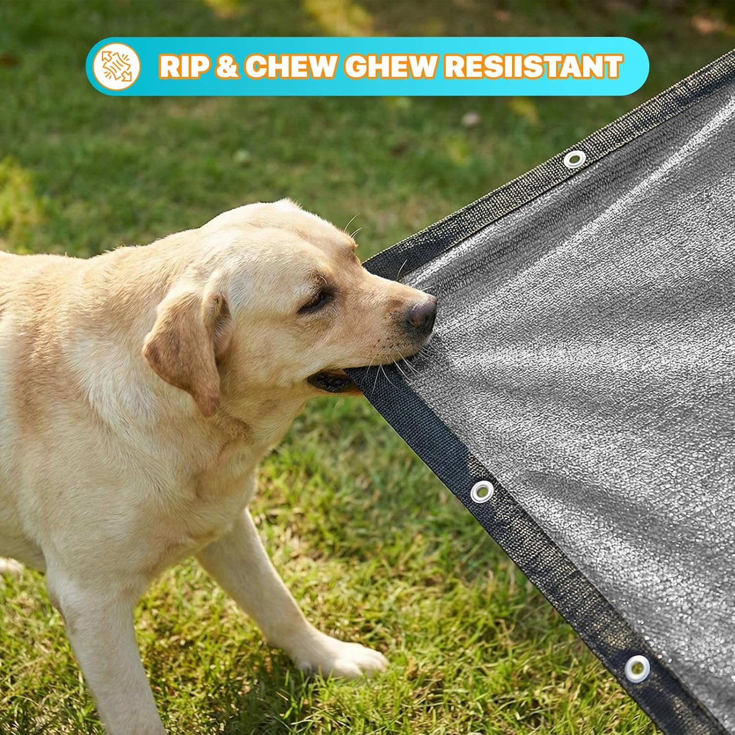ShadeMart 90% UV Block Sun Shade Cloth for Dog Kennel Cover, 6' x 8' Grey Pet Playpen Sunshade with Grommets, Durable Mesh Tarp for Crate, Patio, Stable,Chicken Coop & Outdoor Privacy Screen.