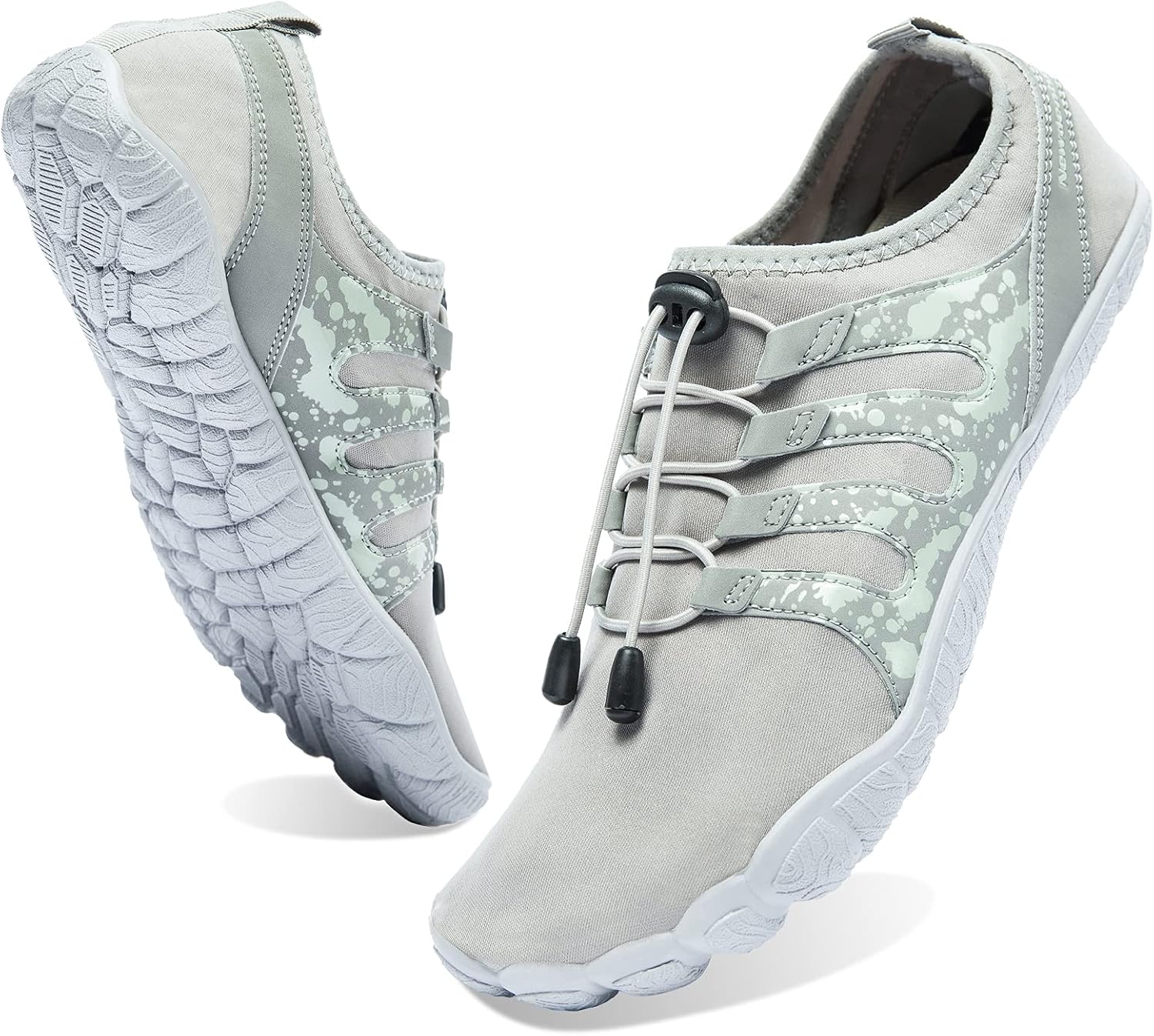 Josaywin Water Shoes for Men Quick Dry Wide Toe Aqua Shoes Adjustable Barefoot Sock for Swim Beach River Pool Surf