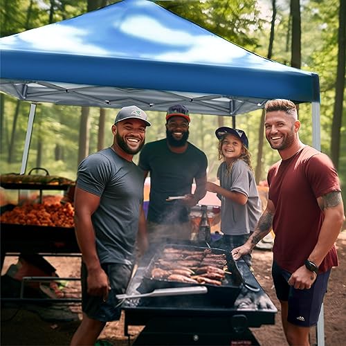 Miniatura 2 de PHI VILLA Toldo de 12 x 10 pies con bloqueo UV con kits de hardware, toldo para patio al aire libre, eventos de jardín, gris