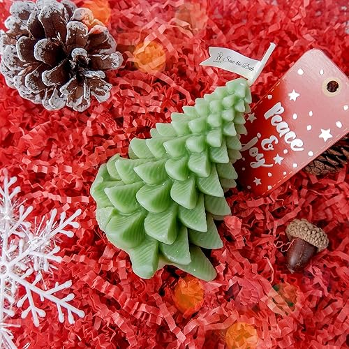 Miniatura 5 de TCAIRG - Relleno de papel triturado de corte arrugado (12 libra) para envolver regalos y relleno de cestas, papel triturado rojo para caja de