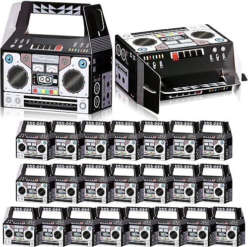 Miniatura 1 de Zonon 24 cajas de recuerdos de fiesta de los años 80, novedosas cajas Boom de los años 90, decoración de fiesta, regalo, dulces para centros de mesa