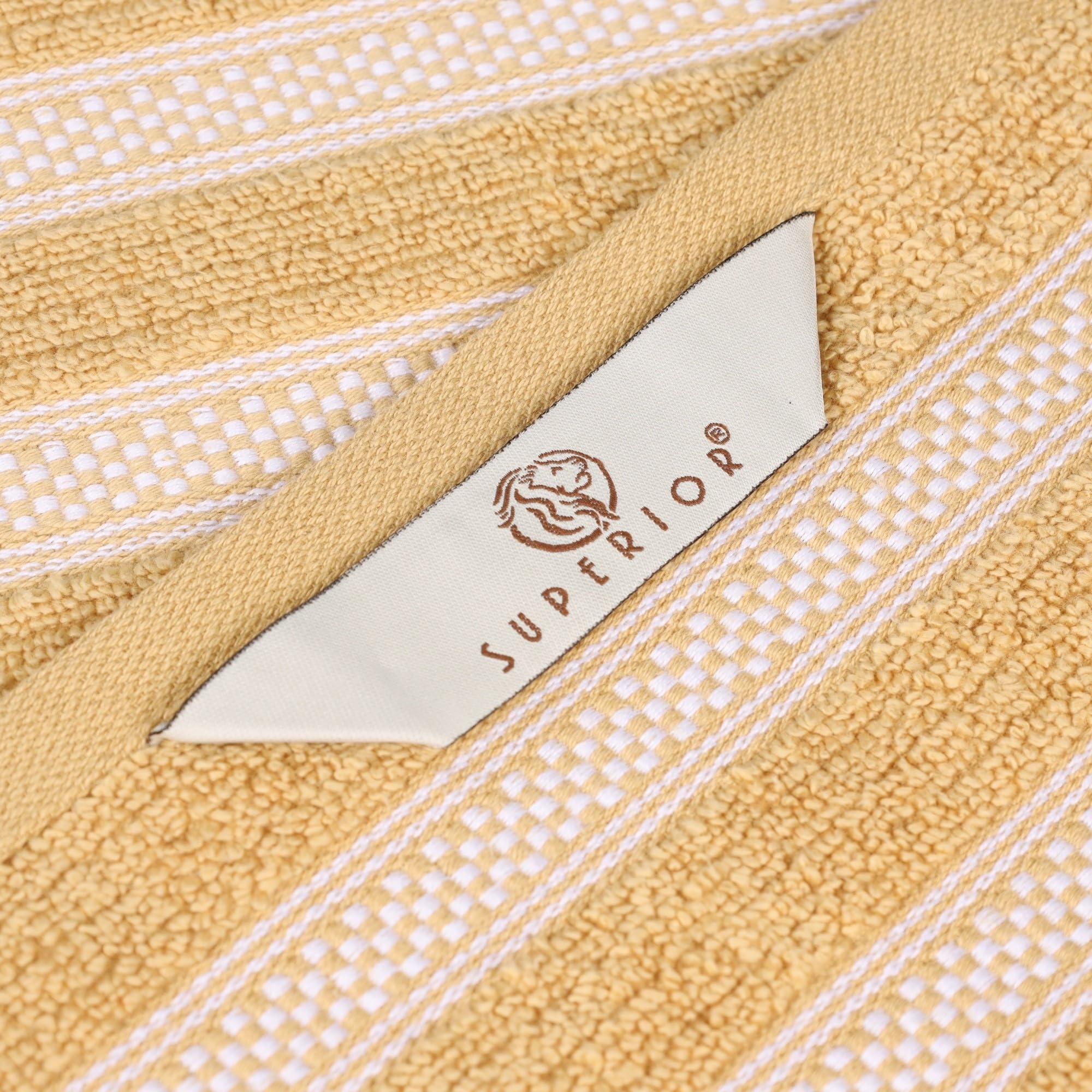 Superior Set di asciugamani in cotone, Zero Twist, geometrici a costine, piccoli asciugamani, morbidi e assorbenti, essenziali per la casa, spa, salone, hotel, cucina, lusso ad asciugatura rapida, set
