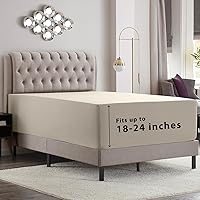 Vista 190 de Empyrean Charcoal Grey Extra Deep Pocket Fitted Sheet Full Size, Hotel Luxury Deep Pocket Full Size Fitted Sheet Only Easily Fits 18 to 24 Inch