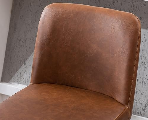 Miniatura 5 de VESCASA Taburetes de bar de piel sintética con respaldo, modernos tapizados de mediados de siglo de 30 pulgadas de alto, con marco de metal dorado