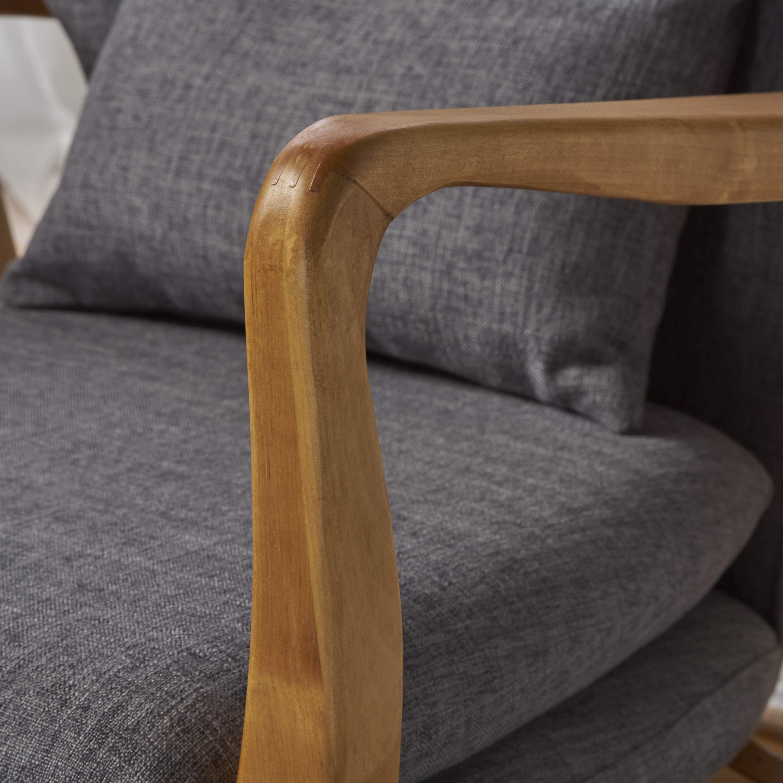 GDF Studio Beryl Mid Century Modern Grey Fabric Rocking Chair Buy