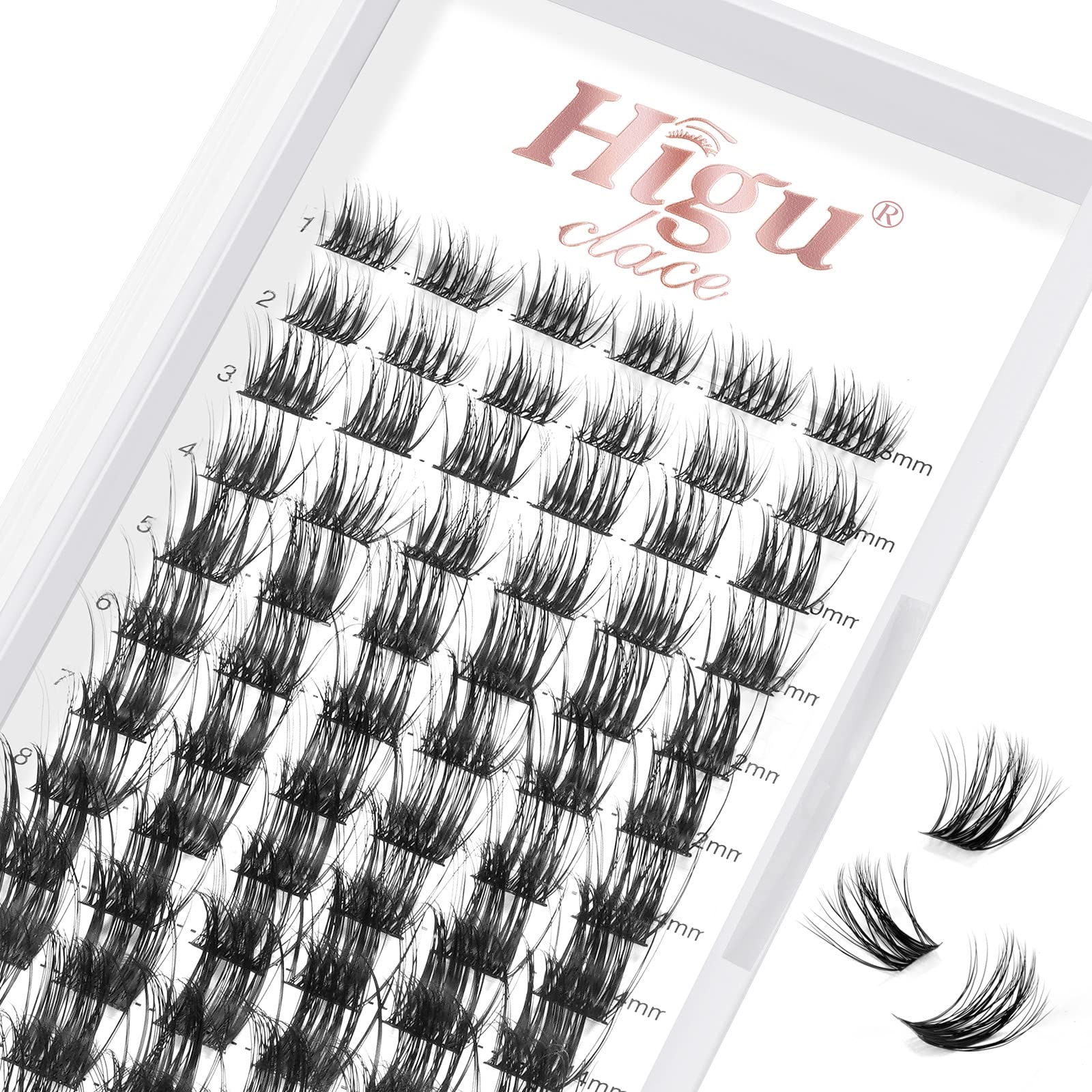 Lash Cluster DIY Eyelash Extensions 72 Pcs Cluster Eyelashes Extensions 8-16mm D Curl Lash Clusters Thin Stem Eyelash Clusters Reusable Makeup for Self-application (Common D 8-16mm)