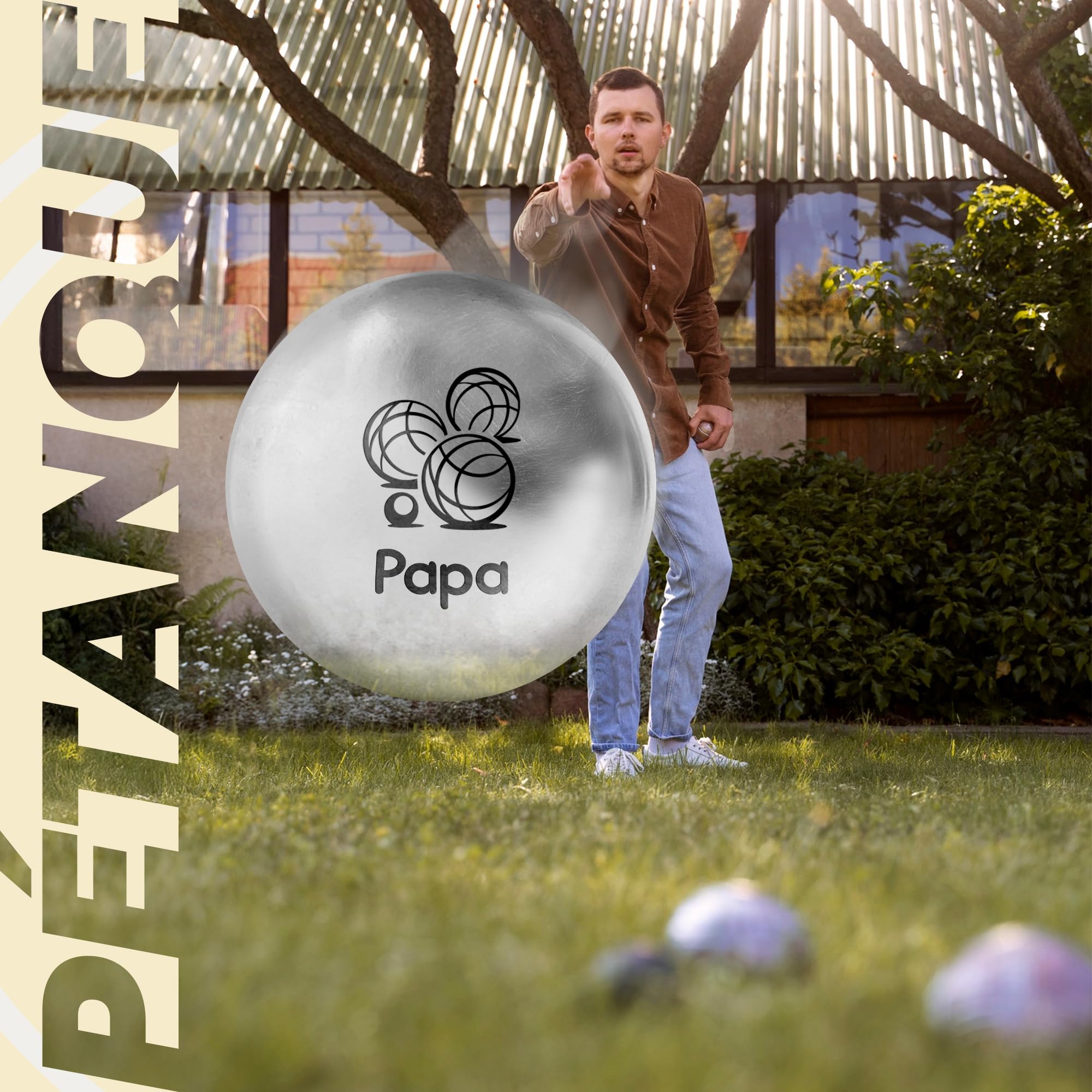 KDO MAGIC - Boule de pétanque personnalisée - Triplette 550g gravée - Pétanque Personnalisable - Lot de 3 Boules et 1 cochonnet - Idée Cadeau